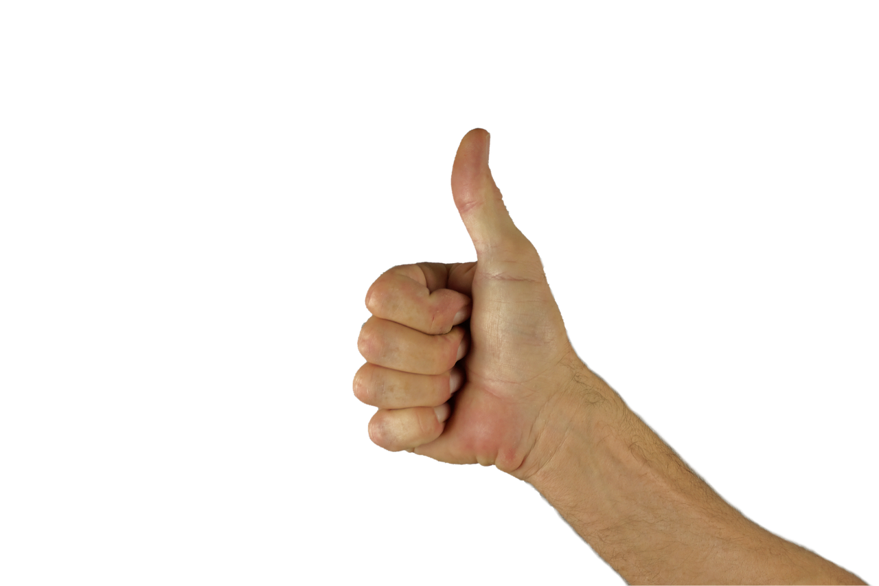 a thumbs-up gesture