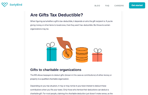 tax deductable gifts