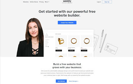 Weebly builder for portfolio websites